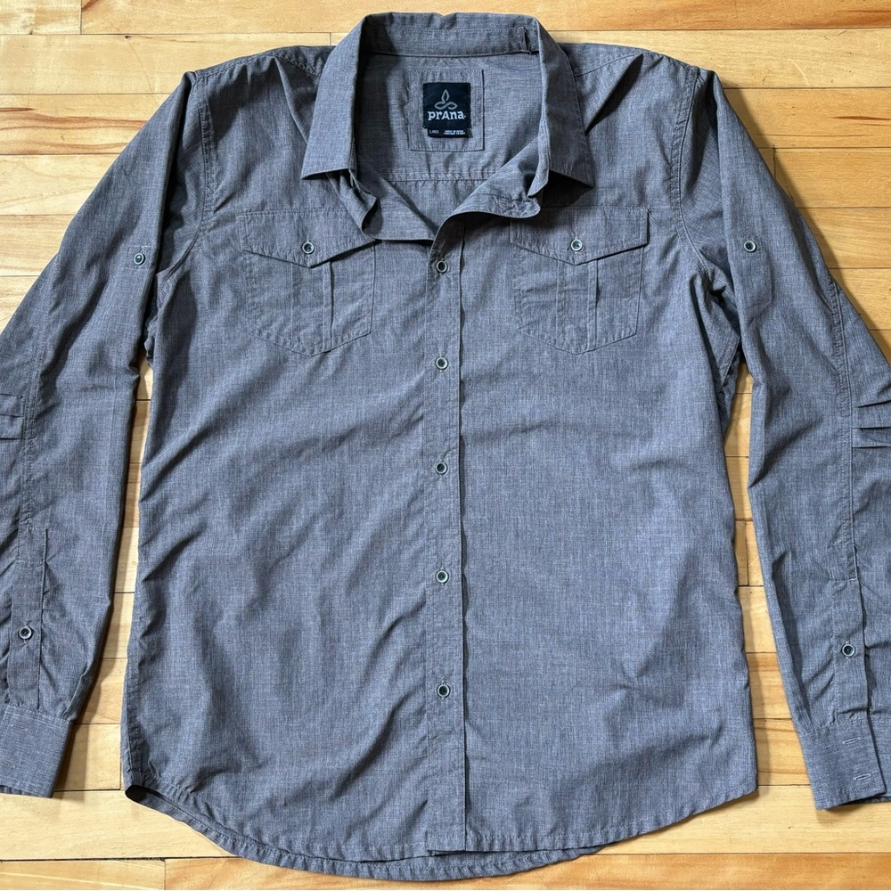 PRANA Long Sleeve Shirt Hiking Outdoor Casual Button Up